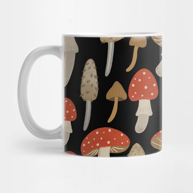 Cottagecore Mushroom Pattern Toadstool Forest by Kdeal12